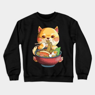 Kawaii Shiba Inu Noodles Cute Anime Dog Ramen Otaku Weeaboo Crewneck Sweatshirt